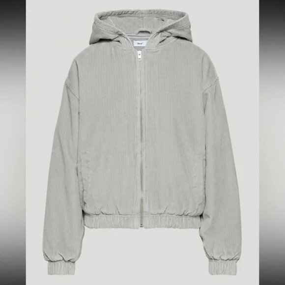 NWOT Tna Morrison Women Dusty Green Corduroy Jacket 2 Quilted Hooded Winter Coat - Picture 1 of 11